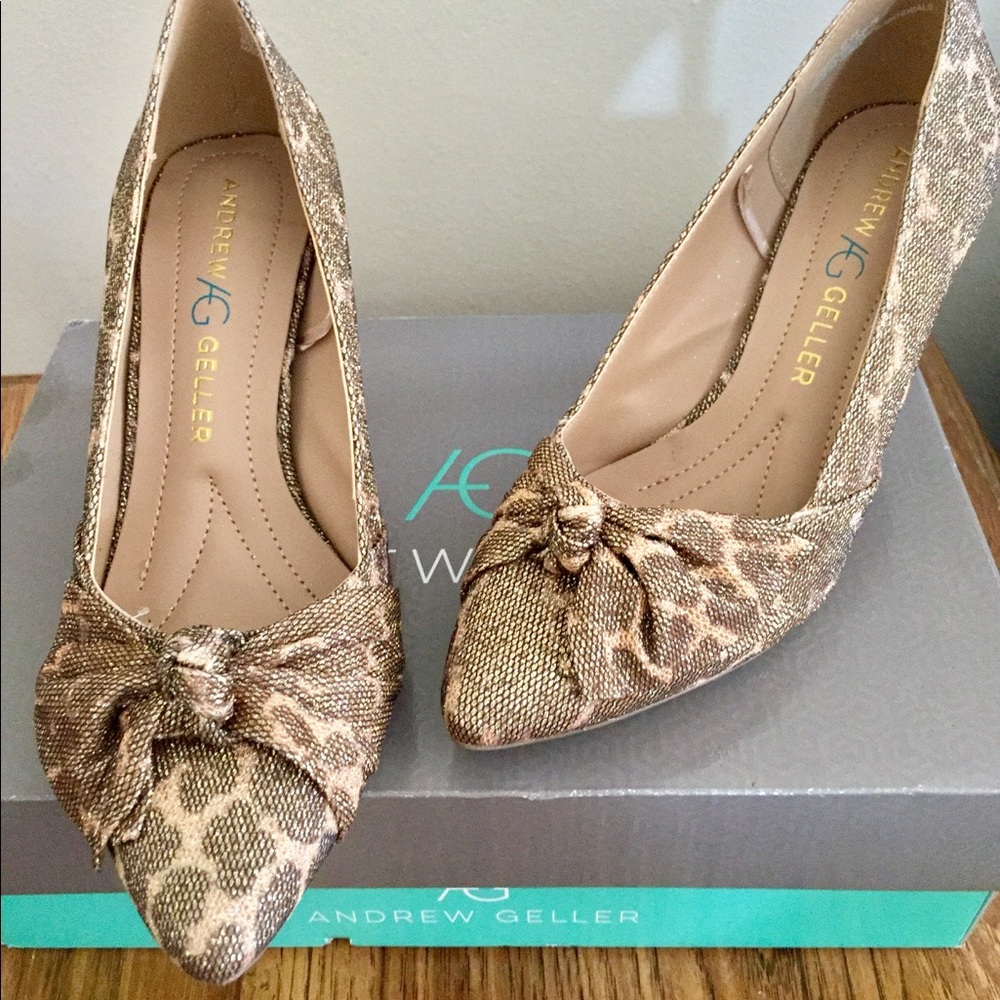 Andrew Geller Brand Leopard Print Heels,  Size 6